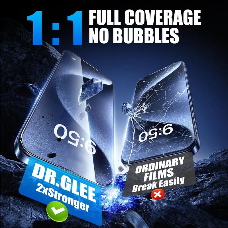 Dr.Glee 2-Pack Screen Protector for Iphone 16/15/14/13, Crystal Clear, Scratch-Resistant, Ultra-Smooth Touch, Privacy Protection, Circular Polarized Eye Protection, Easy Installation