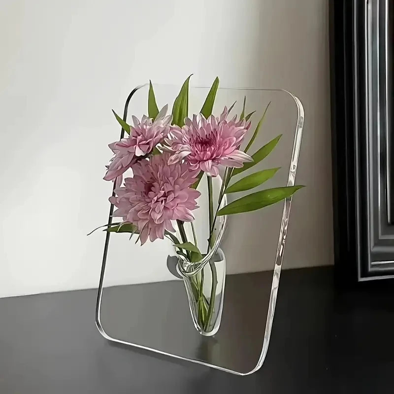 Simple Transparent Picture Frame Vase Creative Flower Arrangement Office Decoration Ornament Give Wife Commemorative Gift