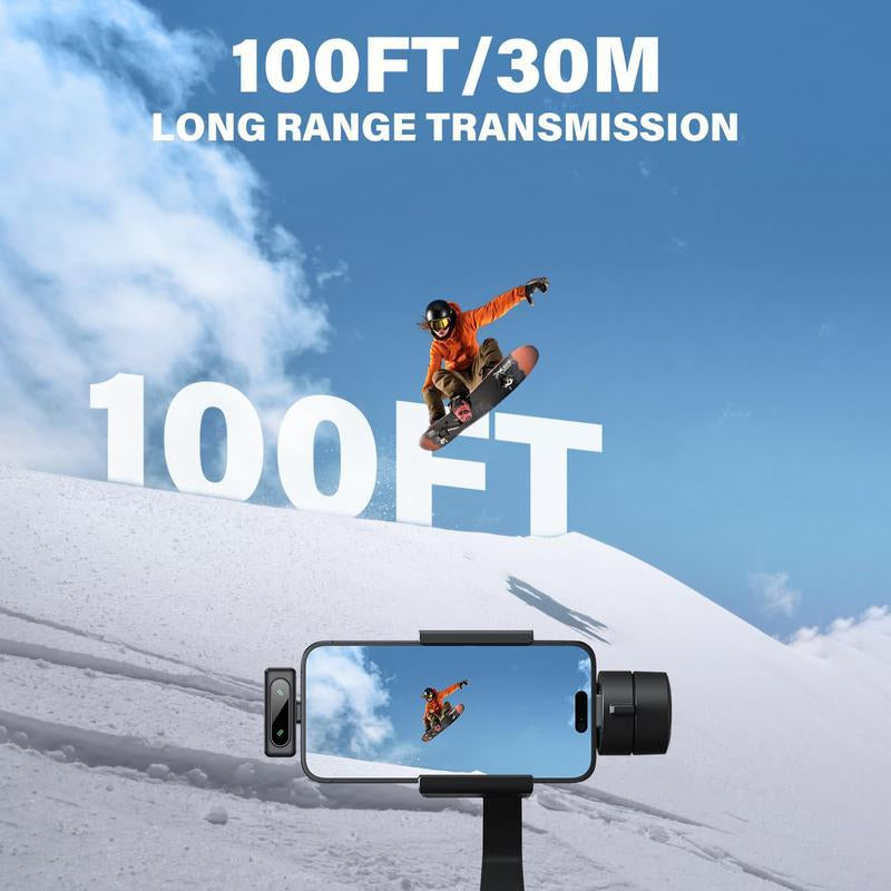 Wireless Lavalier Microphone Dual Set – Plug & Play Clip-On Mic with Auto Pairing, Magnetic Mount, Noise Cancelling with LED Display for Iphone, Android, USB-C Devices,Vlog & Video Recording