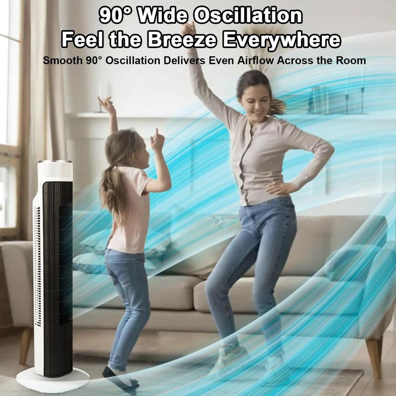 TMWINGS Tower Fan for Bedroom, 36/40/42 Inch Quiet Standing Fan, 90° Oscillating Bladeless Cooling Fan with Remote & Touch Control, 3 Speeds, 3 Modes, 24H Timer, High Velocity Airflow, Child-Safe Design, Floor Fan for Home Living Room Office