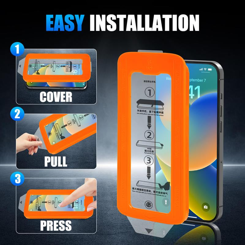 Dr.Glee 2-Pack Screen Protector for Iphone 16/15/14/13, Crystal Clear, Scratch-Resistant, Ultra-Smooth Touch, Privacy Protection, Circular Polarized Eye Protection, Easy Installation