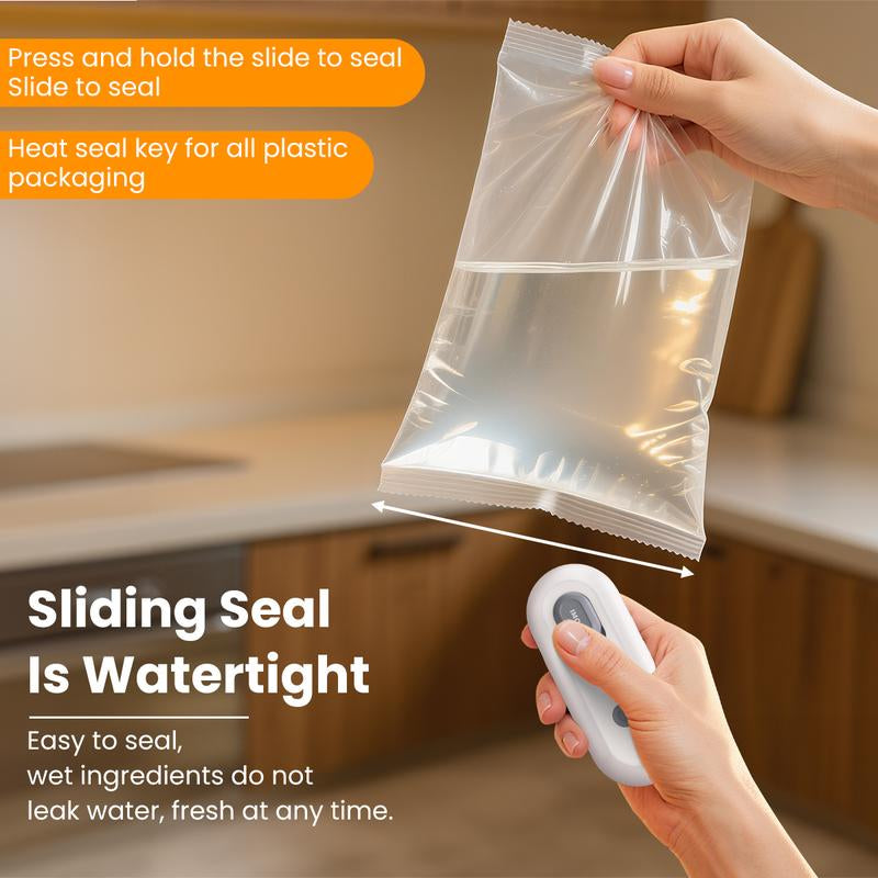 IMOLI New 4 in 1 Mini Sealing Machine Snack Bag , Portable Beer Bottle Opener & Built-In Cutter, USB Rechargeable Plastic Heat Sealer for Food & Snack Storage, Magnetic & Hanging Design, Plastic Bag Sealer, Home, Kitchen, Picnic, Camping