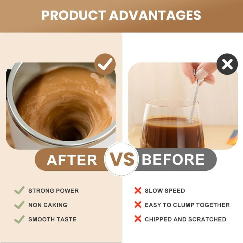 Self Stirring Mug, Rechargeable Auto Magnetic Coffee Mug with Digital Display, Waterproof Automatic Mixing Cup for Milk/Cocoa at Office/Kitchen/Travel 13Oz, Best Gift