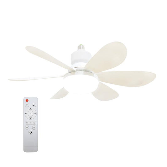 Remote-Controlled Dimmable Ceiling Fan Light | 3-In-1 LED Light + Fan | No Tools Needed – Perfect for Dorms & Bathrooms