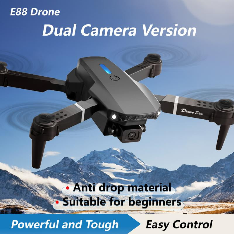 E88 Drone with Ultra HD Camera, Altitude Hold, Six-Axis Gyro, One-Key Takeoff/Landing, 360° Flip, Headless Mode, Foldable Mini Quadcopter for Beginners & Kids, Remote Control Toys for Adult Gifts