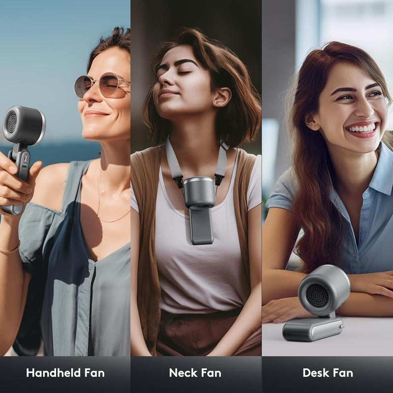 Portable Folding High-Speed Handheld Fan, 5 Gear Wind,4000Mah Battery Operated, up to 10 Working Hours, 3 in 1 Hand Fan Rechargeable with Air Turbo Tech Cooling Fan for Outdoor Activities, Travel, Working,Must-Haves in Summer