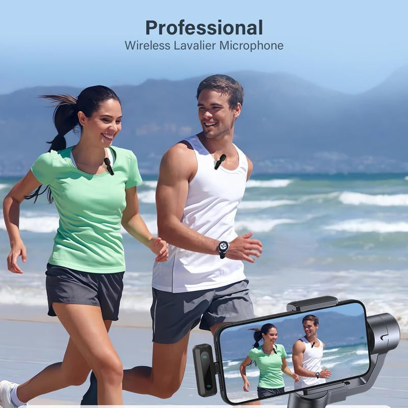HITOZON Professional Wireless Lavalier Microphone for Iphone,Android Phone,Wireless Microphone Plug-Play,Lapel Mic for Video Recording,Teaching, Interviews,Podcast,Cordless Omnidirectional Condenser Recording Mic for Tiktok,Youtube,Vlog