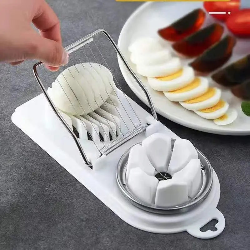 Multifunctional Egg Slicers Stainless Steel Slicer Fancy Splitter Egg Cutting Tool Home Two in One Egg Cutter Kitchen Gadgets