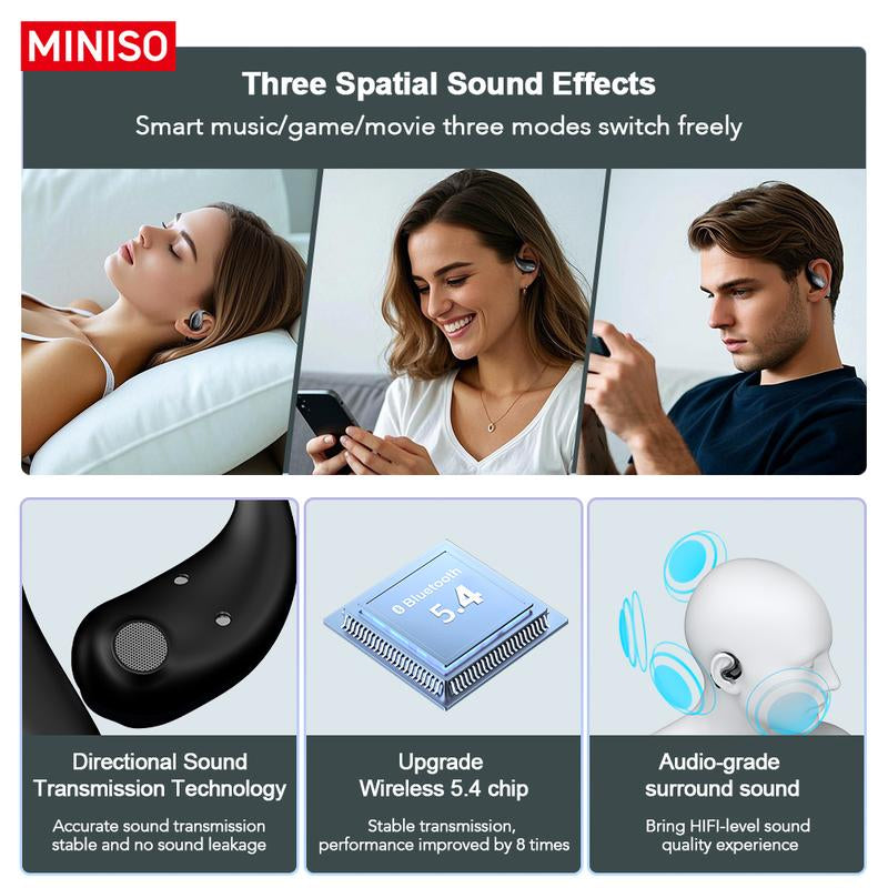 MINISO MS189 Wireless Earphones,Stereo HIFI Sound Earphones,Full Color Display Touch,Up to 48 Hours Power ,Ultra-Comfort Wireless Headphones,For Gym Running Workout