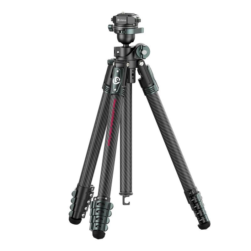 Ulanzi Glidego Travel Tripod Carbon Fiber Tripod JJ06 with Dual-Section Center Column for Low-Angle Overhead Shots