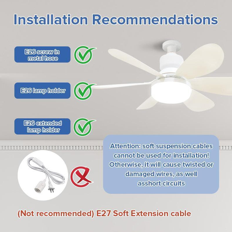Remote-Controlled Dimmable Ceiling Fan Light | 3-In-1 LED Light + Fan | No Tools Needed – Perfect for Dorms & Bathrooms