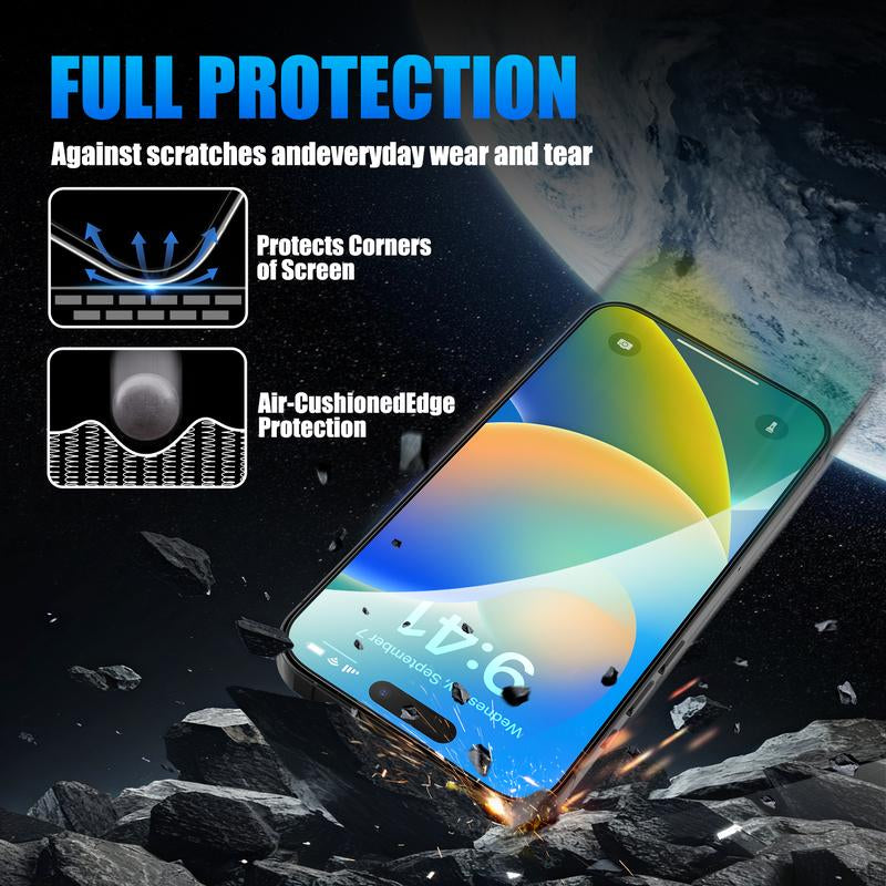 Dr.Glee 2-Pack Screen Protector for Iphone 16/15/14/13, Crystal Clear, Scratch-Resistant, Ultra-Smooth Touch, Privacy Protection, Circular Polarized Eye Protection, Easy Installation