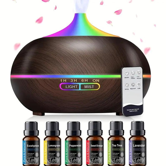Essential Oil Diffuser 18.6Oz, Ultrasonic Aromatherapy Diffuser Mist Humidifiers, Humidifier with 8 Color Lights, 4 Timer Setting, Auto Shut-Off, Office Home Bedroom Living, Large Room Jellyfish Lamp
