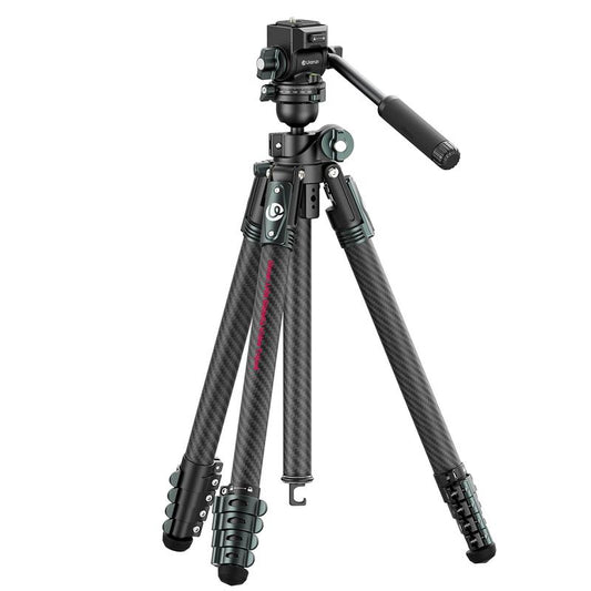 Ulanzi Glidego Travel Tripod Carbon Fiber Tripod JJ06 with Dual-Section Center Column for Low-Angle Overhead Shots