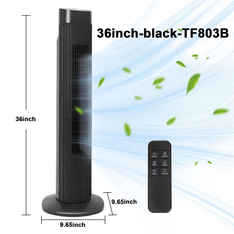 TMWINGS Tower Fan for Bedroom, 36/40/42 Inch Quiet Standing Fan, 90° Oscillating Bladeless Cooling Fan with Remote & Touch Control, 3 Speeds, 3 Modes, 24H Timer, High Velocity Airflow, Child-Safe Design, Floor Fan for Home Living Room Office
