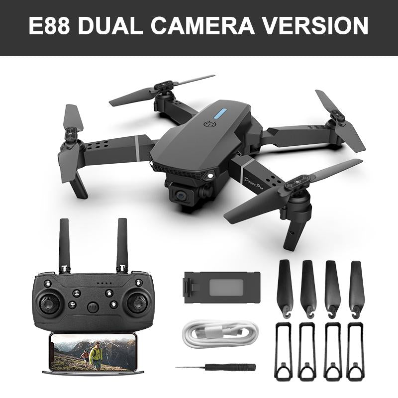 E88 Drone with Ultra HD Camera, Altitude Hold, Six-Axis Gyro, One-Key Takeoff/Landing, 360° Flip, Headless Mode, Foldable Mini Quadcopter for Beginners & Kids, Remote Control Toys for Adult Gifts