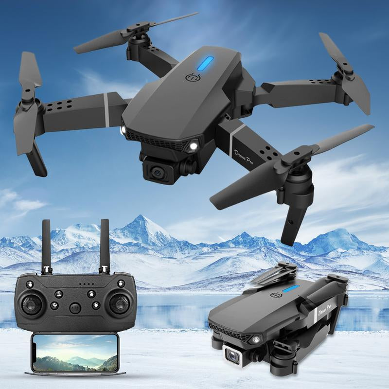 E88 Drone with Ultra HD Camera, Altitude Hold, Six-Axis Gyro, One-Key Takeoff/Landing, 360° Flip, Headless Mode, Foldable Mini Quadcopter for Beginners & Kids, Remote Control Toys for Adult Gifts
