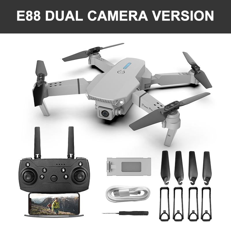 E88 Drone with Ultra HD Camera, Altitude Hold, Six-Axis Gyro, One-Key Takeoff/Landing, 360° Flip, Headless Mode, Foldable Mini Quadcopter for Beginners & Kids, Remote Control Toys for Adult Gifts