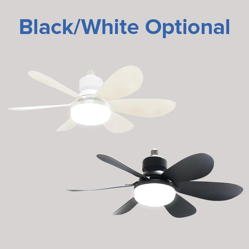 Remote-Controlled Dimmable Ceiling Fan Light | 3-In-1 LED Light + Fan | No Tools Needed – Perfect for Dorms & Bathrooms