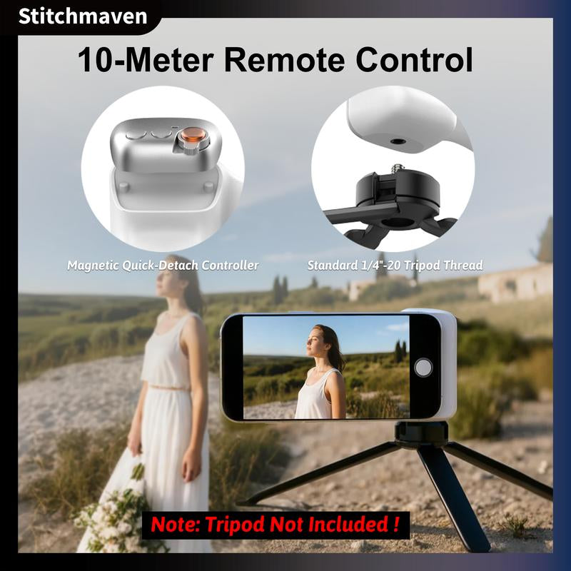 Telesin Magnetic Phone Camera Grip,Anti Shake,Multi Function Bluetooth Shutter,Compatible with IOS and Android,Selfie Tools,Daily Use