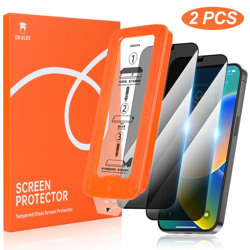 Dr.Glee 2-Pack Screen Protector for Iphone 16/15/14/13, Crystal Clear, Scratch-Resistant, Ultra-Smooth Touch, Privacy Protection, Circular Polarized Eye Protection, Easy Installation