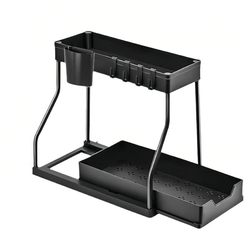 Under Sink Organizer 2 Pack, Bathroom Cabinet Organizer, 2 Tier Sliding Cabinet Basket Organizer Drawer, Multi-Purpose Bath Collection Baskets for Bathroom