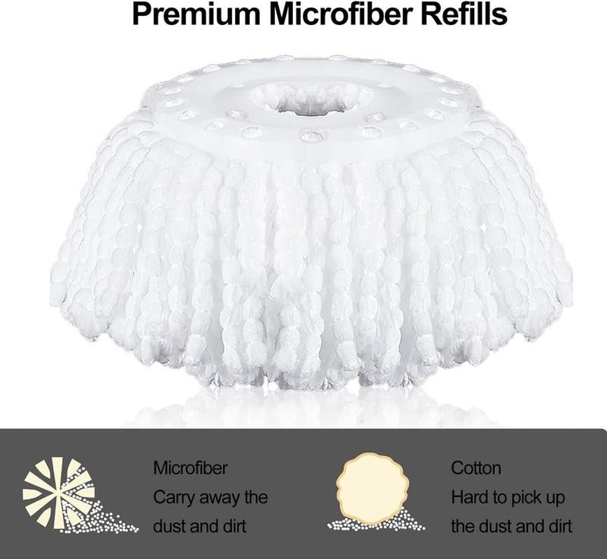 Virul Spin Mop Bucket Set with 360 Rotation, Self Wringing Mop Microfiber Refiils for Floor Cleaning, Stainless Steel Spin Mop and Bucket with 3Pcs Mop Heads