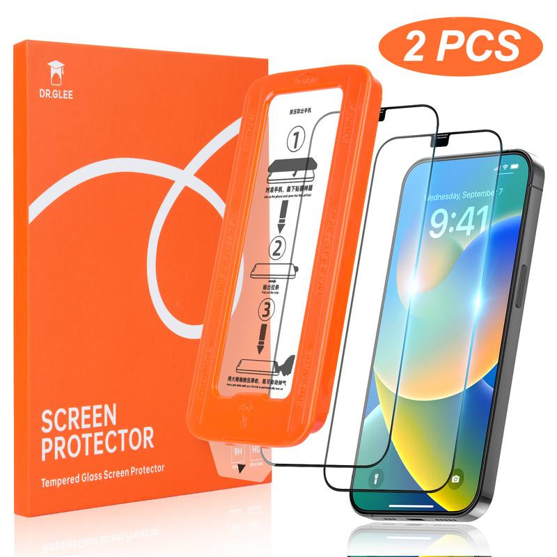 Dr.Glee 2-Pack Screen Protector for Iphone 16/15/14/13, Crystal Clear, Scratch-Resistant, Ultra-Smooth Touch, Privacy Protection, Circular Polarized Eye Protection, Easy Installation