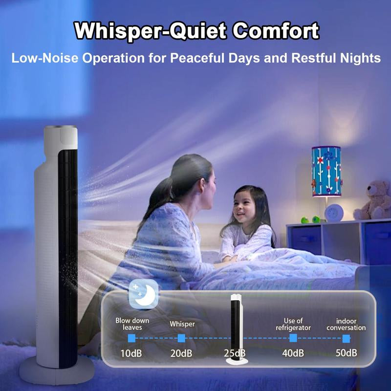 TMWINGS Tower Fan for Bedroom, 36/40/42 Inch Quiet Standing Fan, 90° Oscillating Bladeless Cooling Fan with Remote & Touch Control, 3 Speeds, 3 Modes, 24H Timer, High Velocity Airflow, Child-Safe Design, Floor Fan for Home Living Room Office