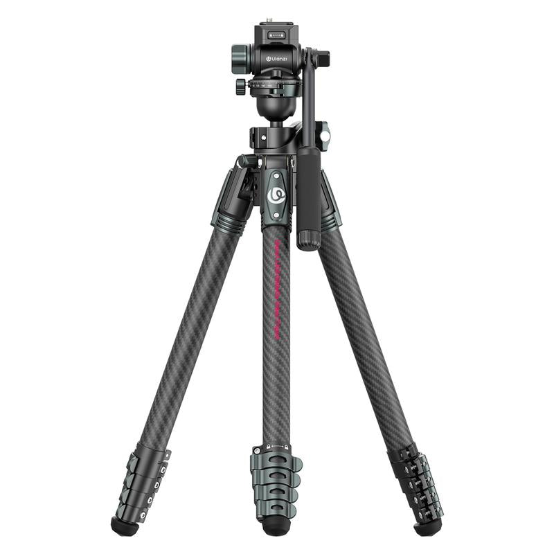 ​Ulanzi Glidego Travel Tripod Carbon Fiber Tripod JJ06 with Dual-Section Center Column for Low-Angle Overhead Shots