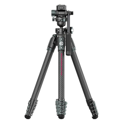 ​Ulanzi Glidego Travel Tripod Carbon Fiber Tripod JJ06 with Dual-Section Center Column for Low-Angle Overhead Shots