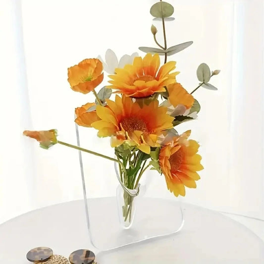 Simple Transparent Picture Frame Vase Creative Flower Arrangement Office Decoration Ornament Give Wife Commemorative Gift
