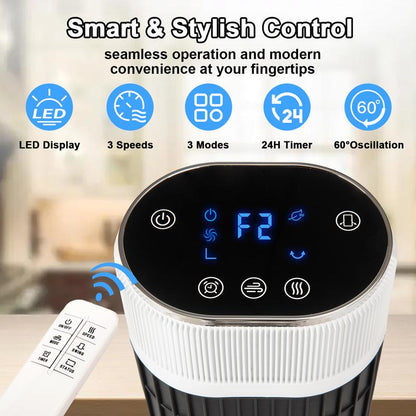 TMWINGS Tower Fan for Bedroom, 36/40/42 Inch Quiet Standing Fan, 90° Oscillating Bladeless Cooling Fan with Remote & Touch Control, 3 Speeds, 3 Modes, 24H Timer, High Velocity Airflow, Child-Safe Design, Floor Fan for Home Living Room Office