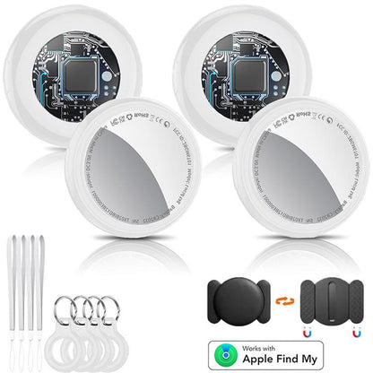 [Summer Deals] Tukio GPS Tracker for Cars & Pets - Mini Clear Design, Weatherproof Case, Anti-Lost Device, Works with Apple Find My Ios Only, IP67 Waterproof, Replaceable Battery Protection