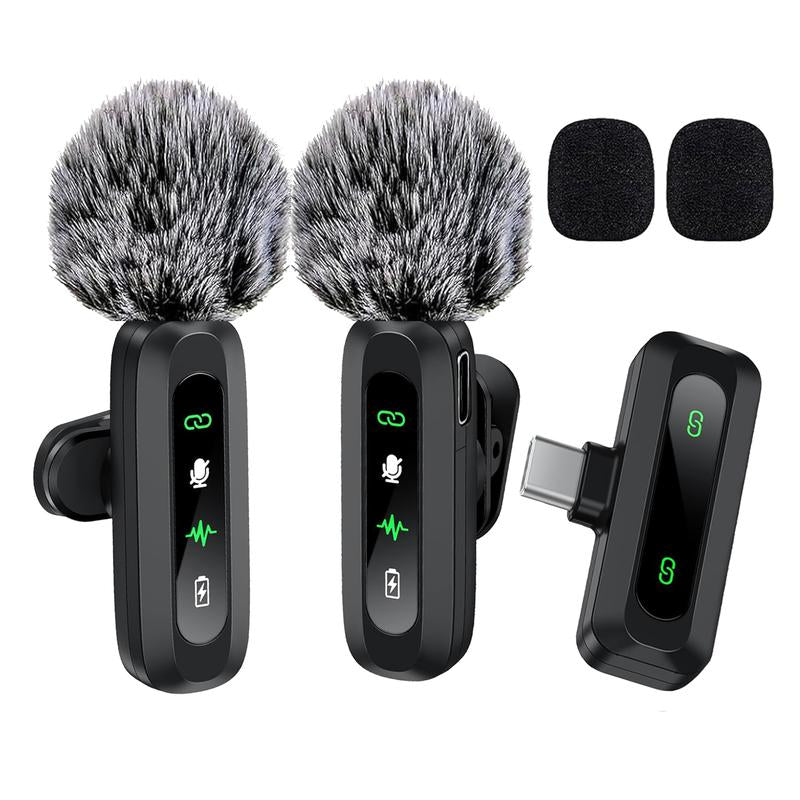 HITOZON Professional Wireless Lavalier Microphone for Iphone,Android Phone,Wireless Microphone Plug-Play,Lapel Mic for Video Recording,Teaching, Interviews,Podcast,Cordless Omnidirectional Condenser Recording Mic for Tiktok,Youtube,Vlog