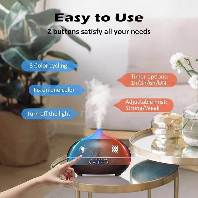 Essential Oil Diffuser 18.6Oz, Ultrasonic Aromatherapy Diffuser Mist Humidifiers, Humidifier with 8 Color Lights, 4 Timer Setting, Auto Shut-Off, Office Home Bedroom Living, Large Room Jellyfish Lamp