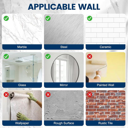 Shower Soap Dispenser Wall Mounted No Drill Shampoo Dispenser for Shower Wall Shampoo and Conditioner Dispenser Bathroom Hotel 3 * 300Ml Chrome with Labels