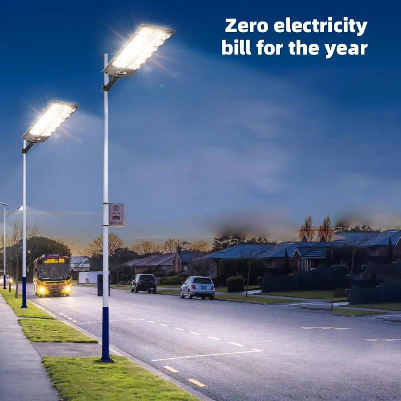 Solar Street Light Outdoor Solar Parking Lot Light with Motion Sensor IP65 Waterproof Commercial Lighting 360 SMD Leds Adjustable Angle Remote Control